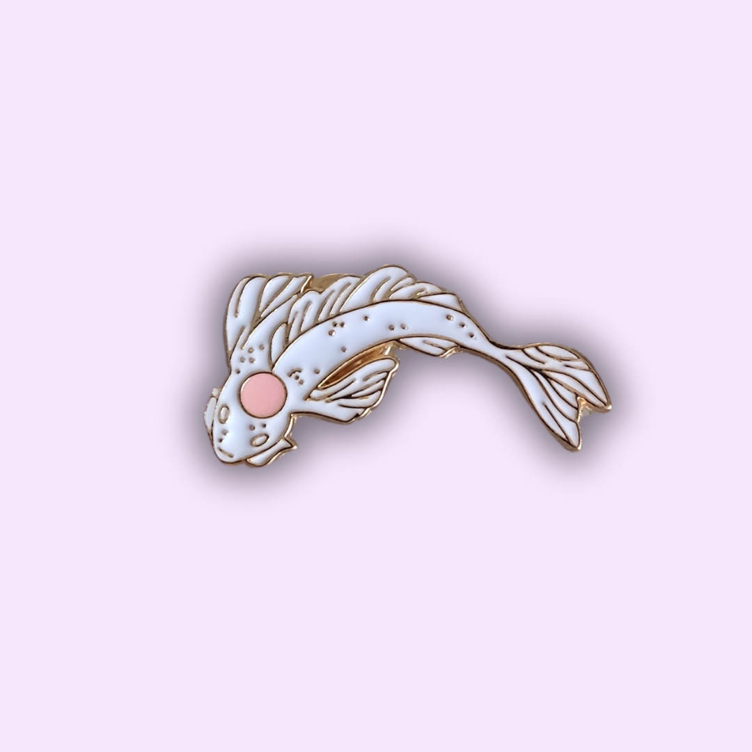 Pin's "Carpe Koï Blanche et Rose"