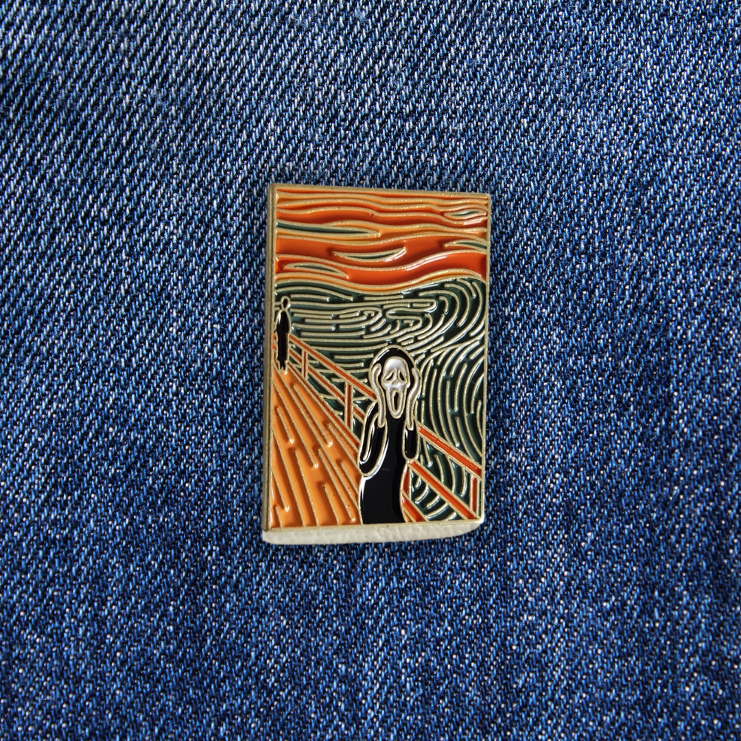 Pins Scream x Munch sur un jean