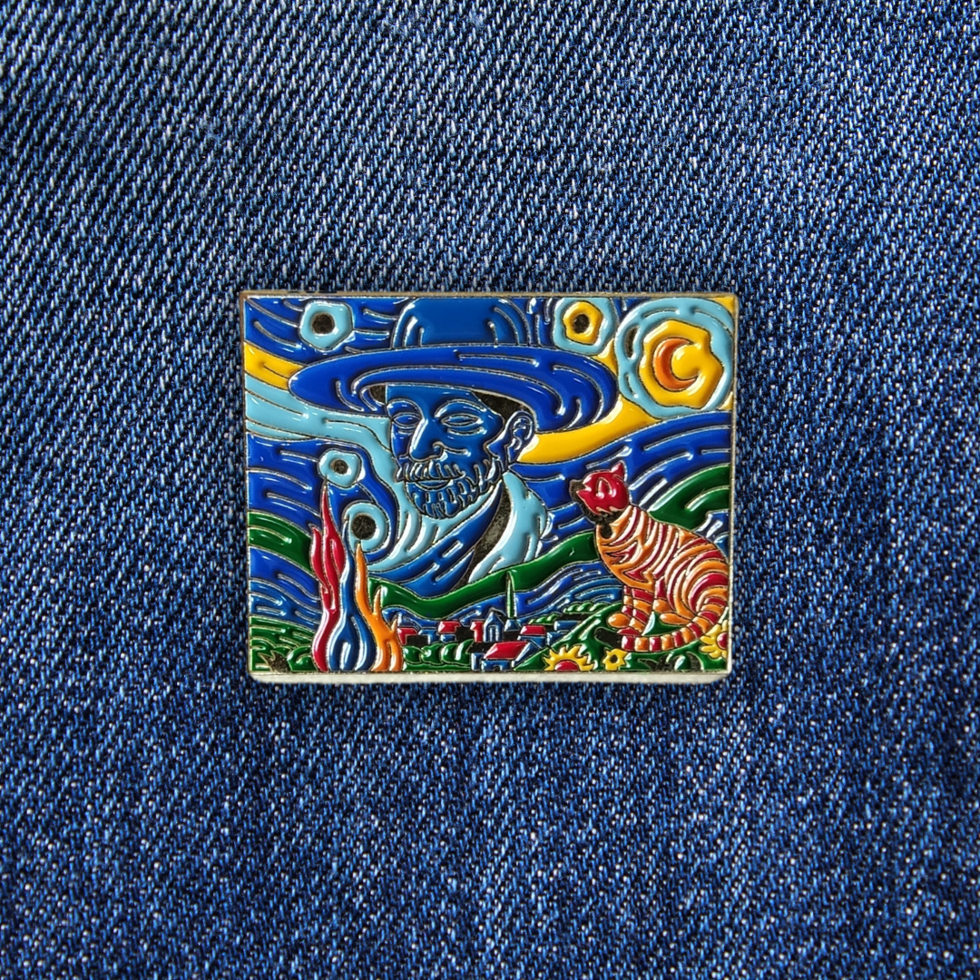 Pins Nuit Étoilée sur un jean