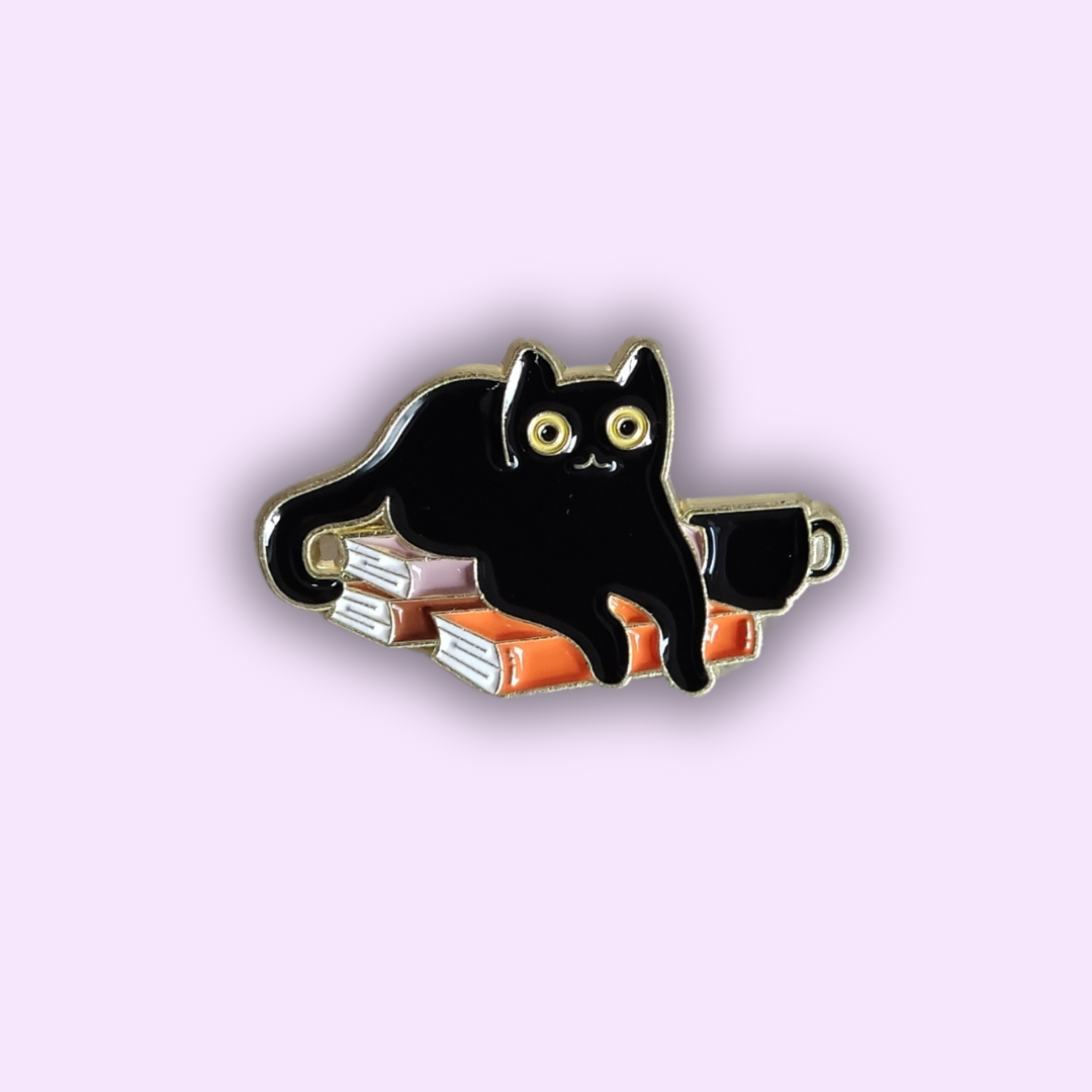 Pin's "petit chat noir et son café"