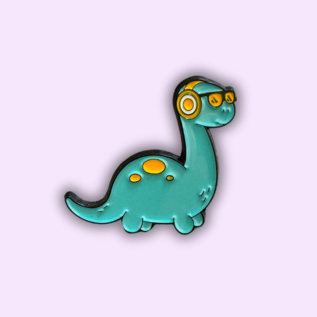 Pin's "DJ Brachiosaure"